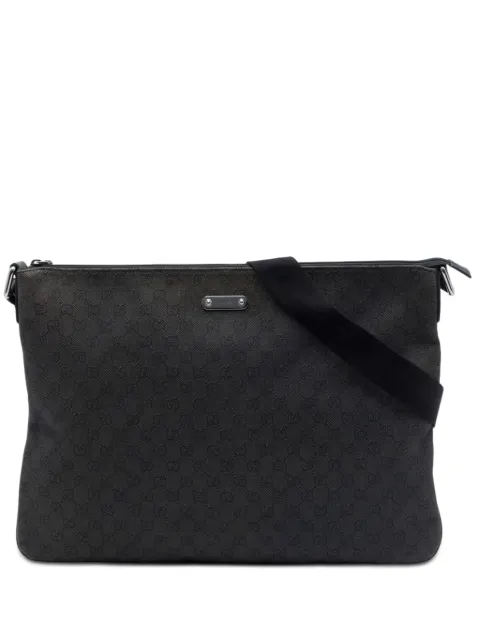 Gucci Pre-Owned 2016-2026 GG Denim crossbody bag Black 30856W0AOU8D03BX