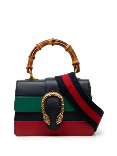 Gucci Pre-Owned 2016-2026 Mini Calfskin Web Bamboo Dionysus satchel Blue 5NSAIYQMKIKL3TIP