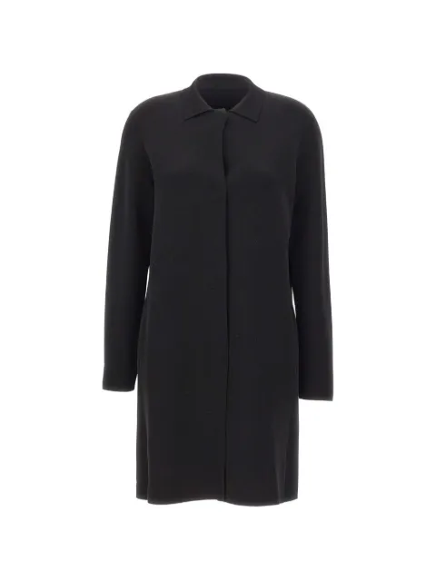 Kangra straight-cut classic-collar coat Black 194417