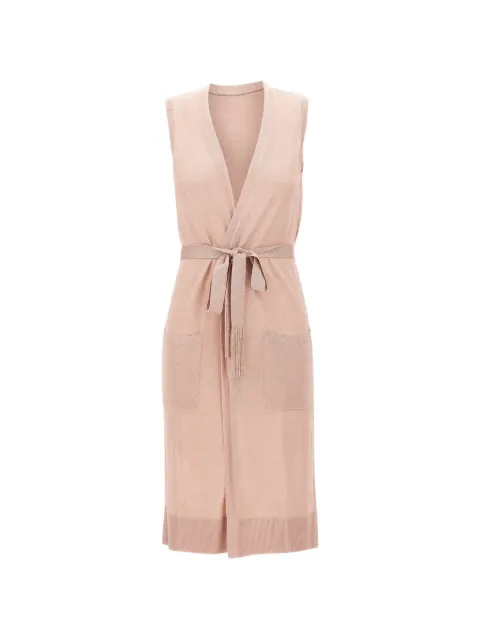 Kangra belted lurex-knit cardi-coat Pink 197007