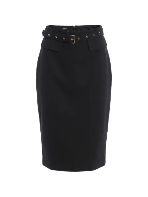 PINKO Gazania belted front-slit midi skirt Black 107295A3DA