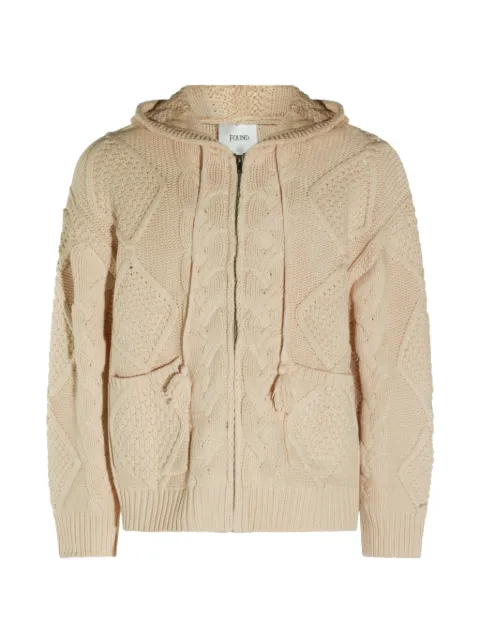 FOUND cable-knit hoodie Neutrals FOPF26HO015170075