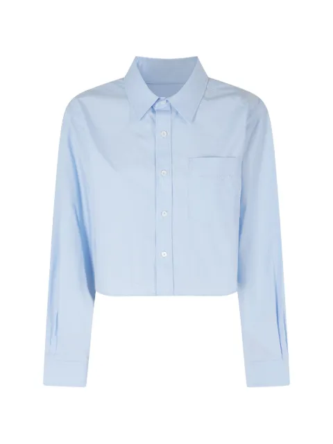 Alexander Wang embroidered-logo crop shirt Blue 1WC3261347099