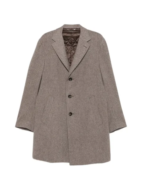 Canali single-breasted notched-lapels wool coat Neutrals FF0576555970