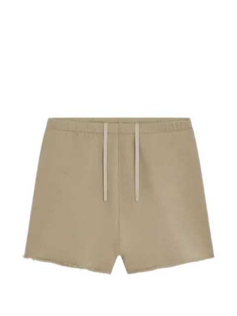 SWEET PANTS logo-patch raw-edge shorts Neutrals ENDLESSSHORTYSHORTYWHITEPEPPER