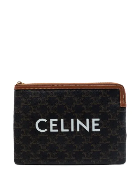 Celine Pre-Owned 2020 Small Triomphe Coated Canvas clutch bag Brown MCFX7DRMHJ7X7SMZ