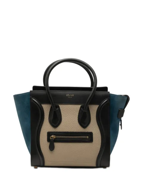 Celine Pre-Owned 2015 Micro Tricolor Calfskin and Nubuck Luggage tote bag Neutrals BIGCYZZQHGTAQG3L