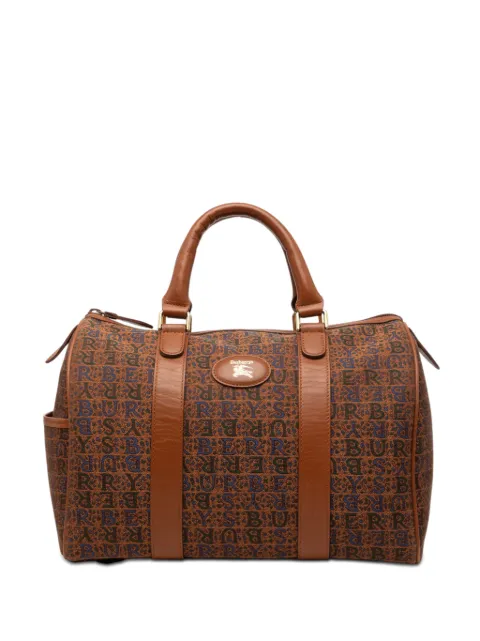 Burberry Pre-Owned 20th Century Logo Printed Canvas boston bag Brown 5G3B6SIV64UIP59L