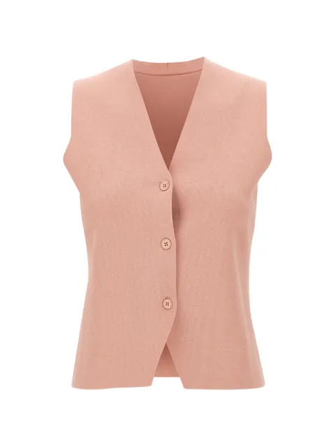 Kangra stitch-effect V-neck vest Pink 194007