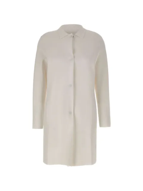 Kangra straight-cut snap-button coat White 194417