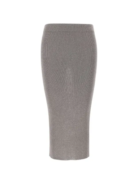 Kangra ribbed-knit lurex-blend midi skirt Grey 197144