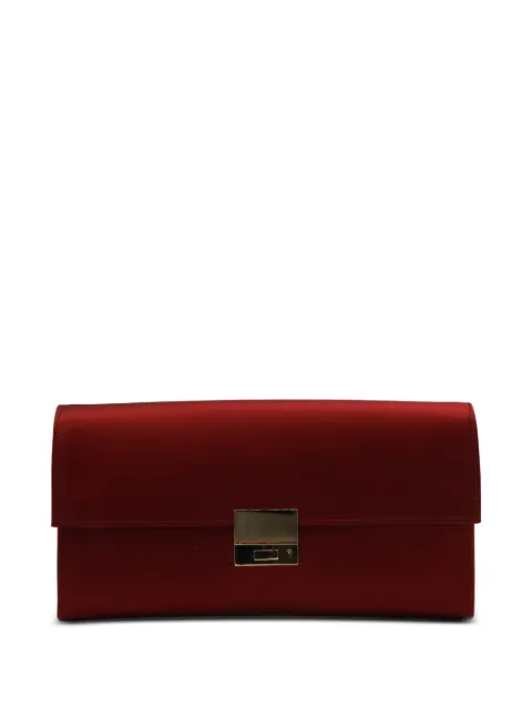 TOM FORD satin-finish push-lock clutch bag Red L1947TSA001PRBA