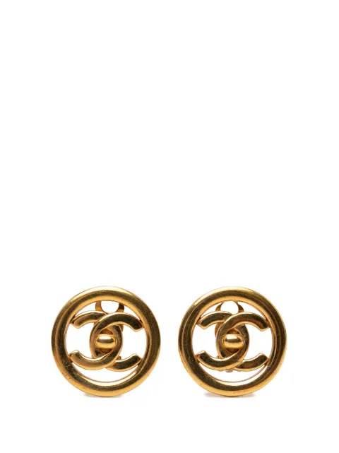 CHANEL Pre-Owned 1997 CC Gold Plated Turn Lock Round Clip On Earrings costume earrings Gold R7GEXGWHE48NAYSX