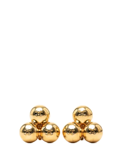 CHANEL Pre-Owned 1980-1990 CC Gold Plated Spheres Clip On Earrings costume earrings Gold N7YXPV42392CMXQF