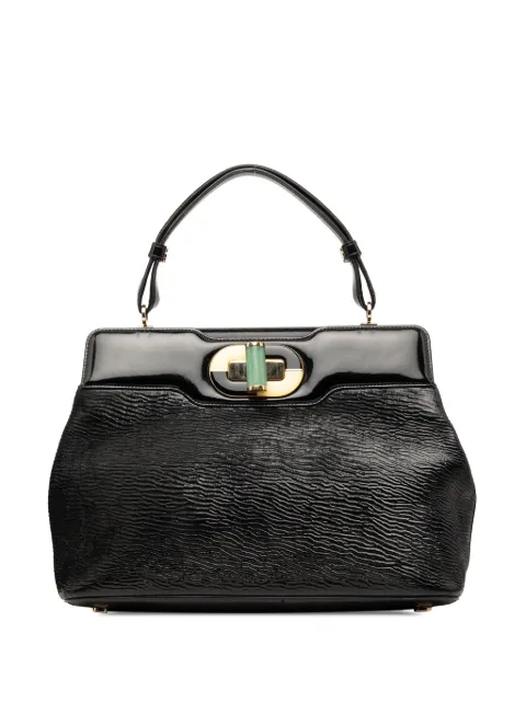 Bvlgari Pre-Owned 2010-2012 Isabella Rossellini Wrinkled Patent Top Handle Bag satchel Black CZ0C1SHPAN71I6BY