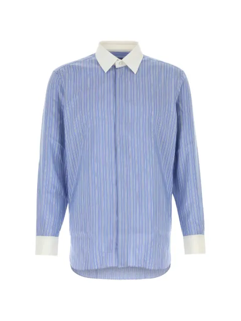 TOM FORD striped embroidered silk shirt Blue HRN006FMS116