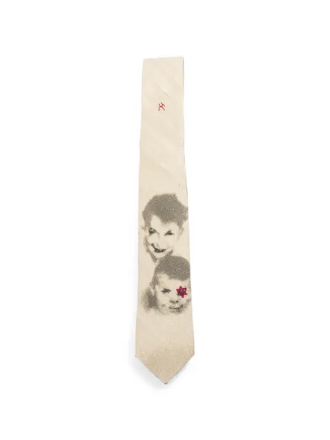 Enfants Riches Déprimés graphic-print tie Neutrals 070385