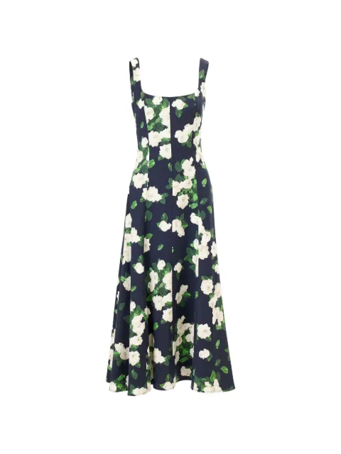 Carolina Herrera floral-print midi dress Blue E2611N513PRF