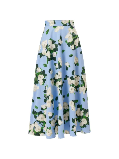 Carolina Herrera floral-print midi skirt Blue E2611N302PRF