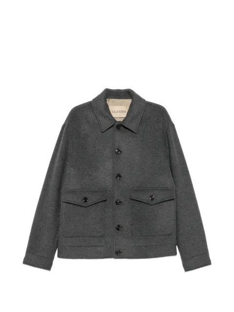Valentino Garavani button-fastening flap-pocket jacket Grey VCJL40BJN