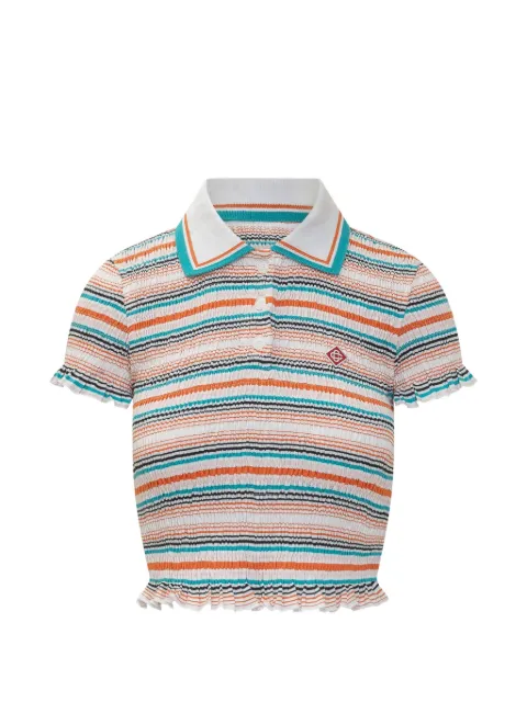 Casablanca striped cotton polo shirt White WPF26JTP21501