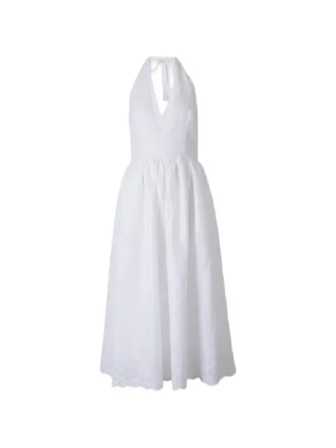 STAUD broderie-anglaise halterneck dress White R26P2157LN