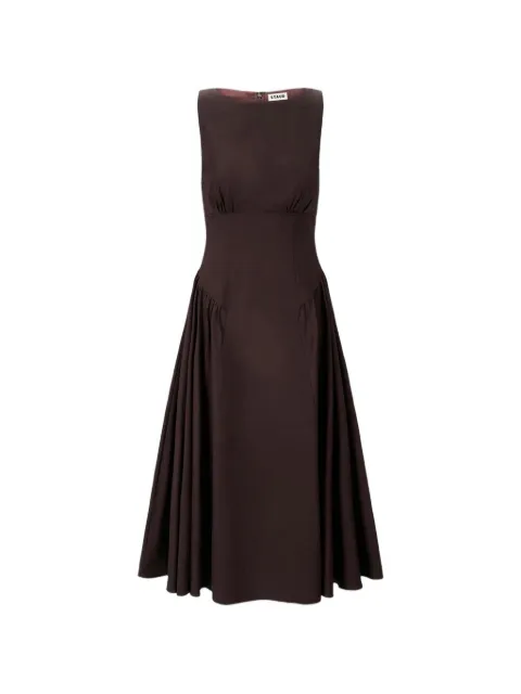 STAUD Gwen gathered sleeveless midi dress Brown R26P2270PO