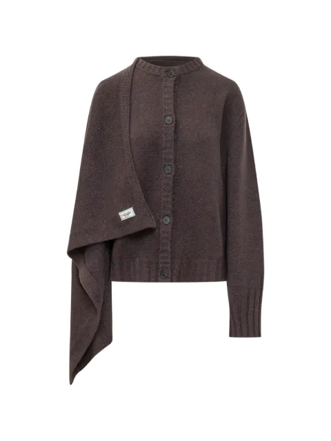 The Attico draped-detail cardigan Brown 261WCD00018KWS012AA