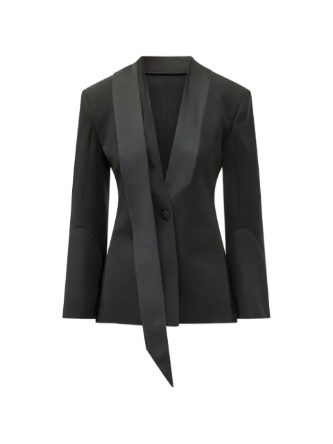 The Attico asymmetric-scarf lapel blazer Black 261WCG00097WWW065AA
