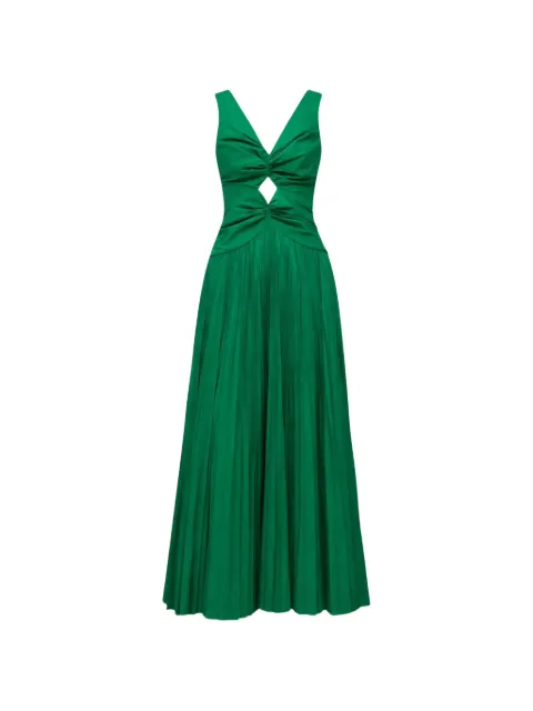 SIMKHAI Vivianne cutout pleated maxi dress Green 2261040T