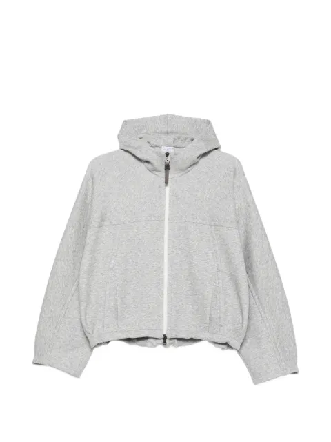 Brunello Cucinelli jersey zip-up hoodie Grey MP991B2O06C001