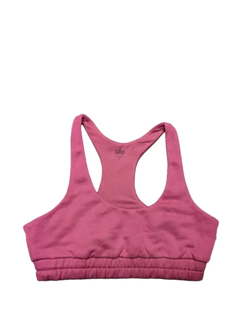 Alo Yoga logo-patch sports bra Pink ALO25