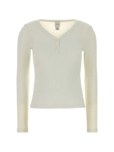 Calvin Klein ribbed-knit long-sleeve T-shirt Neutrals LV044F212GYAS