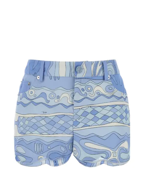 PUCCI scalloped-hem shorts Blue 6HRU116H788