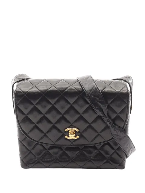 CHANEL Pre-Owned 1991-1994 CC Quilted Lambskin shoulder bag Black JYAB51PO8CDLY9YM