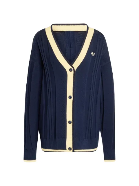 adidas logo-embroidered cardigan Blue KT1859