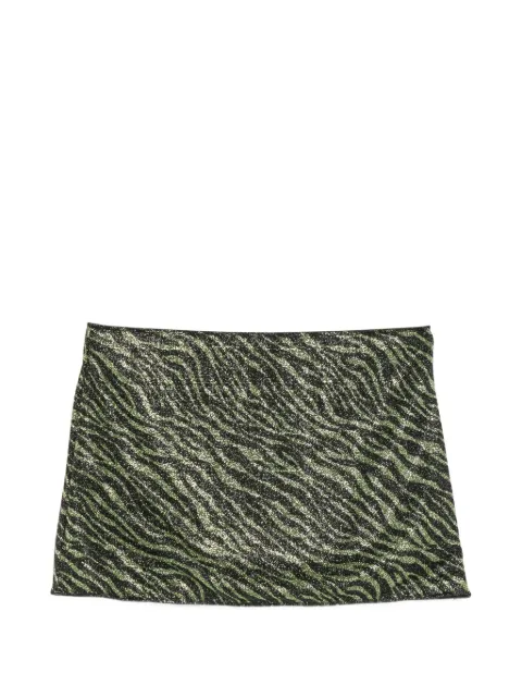 Oséree Animalier zebra-print mini beach skirt Green LPKS250