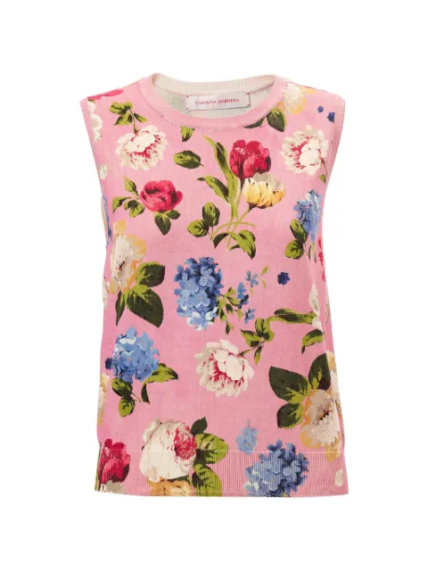 Carolina Herrera floral-print vest Pink E2612N202KPT