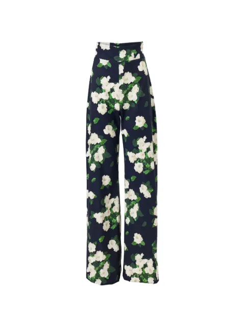 Carolina Herrera rose-print trousers Blue E2611N411PRF