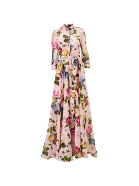 Carolina Herrera floral-print maxi dress Pink E2611N728GLF