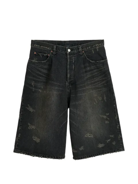 ssstein distressed-effect shorts Black ST1393