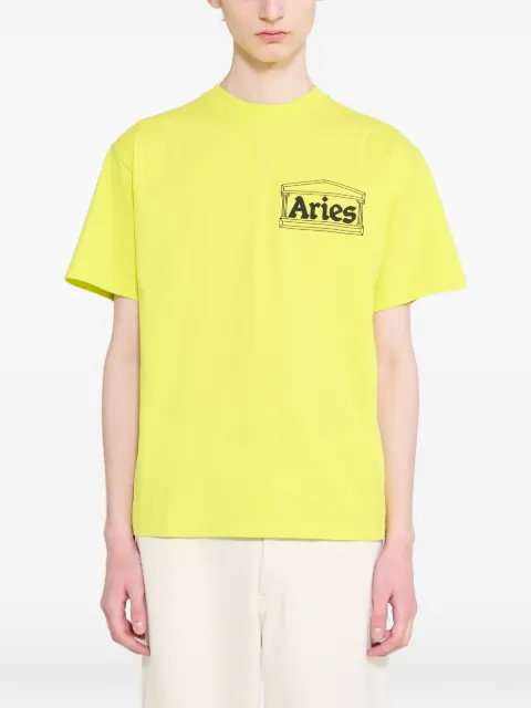 Aries logo-print T-shirt Yellow AR6000005