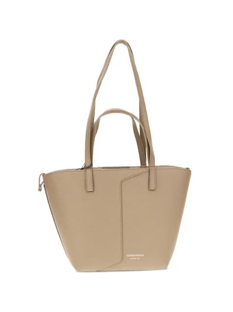 Emporio Armani logo-print leather shoulder bag Neutrals EW005753AF29459