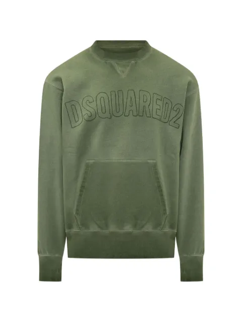 DSQUARED2 logo-embroidered pouch-pocket sweatshirt Green S74GU0970D25035