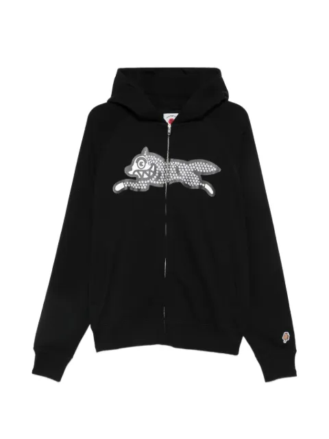 ICECREAM rhinestone-embellished zip-up hoodie Black ICZT26237BLACK