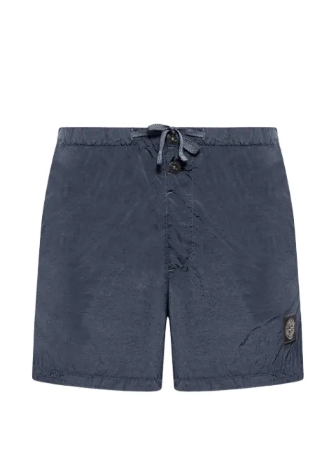Stone Island Compass logo-patch swim shorts Blue L2S15B100003S0043