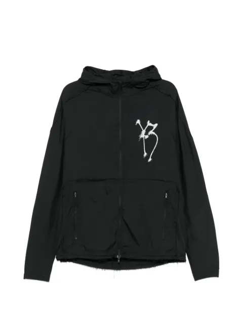 Y-3 graphic-print hooded jacket Black KR1105