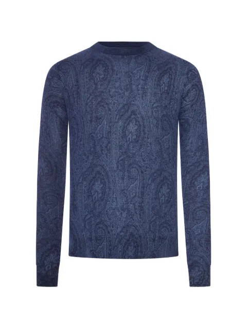 ETRO paisley-print long-sleeve sweater Blue MRKF0080AK17J