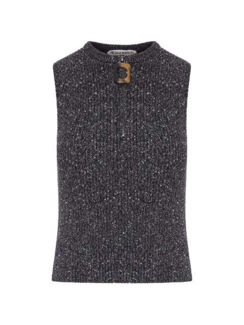JW Anderson ribbed-knit zip-up vest Grey KW1547YN0511