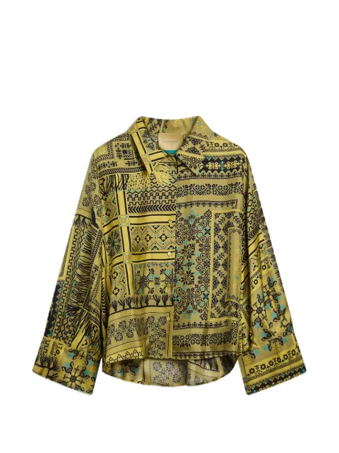 MOMONÌ Rimma printed silk shirt Yellow 266MMOSH00226601MO